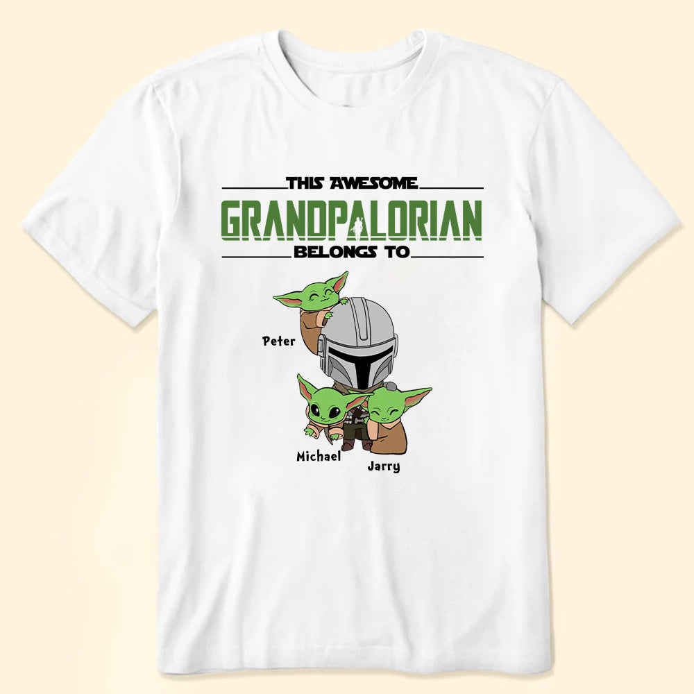 Personalized Baby Yoda Grandpalorian T-Shirt Gift for Dad Cotton Apparel GradoCreations