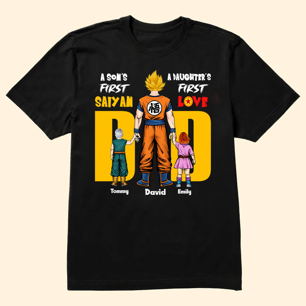 Personalized Cotton T-Shirt for Dad with Kids Names Gift Cotton Apparel GradoCreations