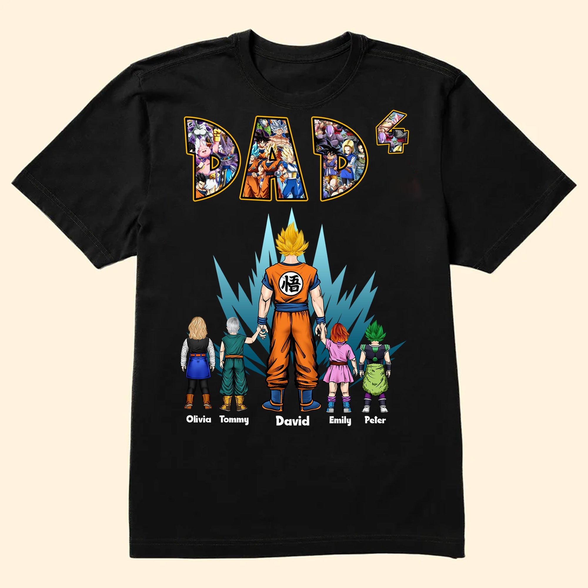 Personalized Dad Hero Shirt with Custom Names for Father's Day Gift Cotton Apparel GradoCreations