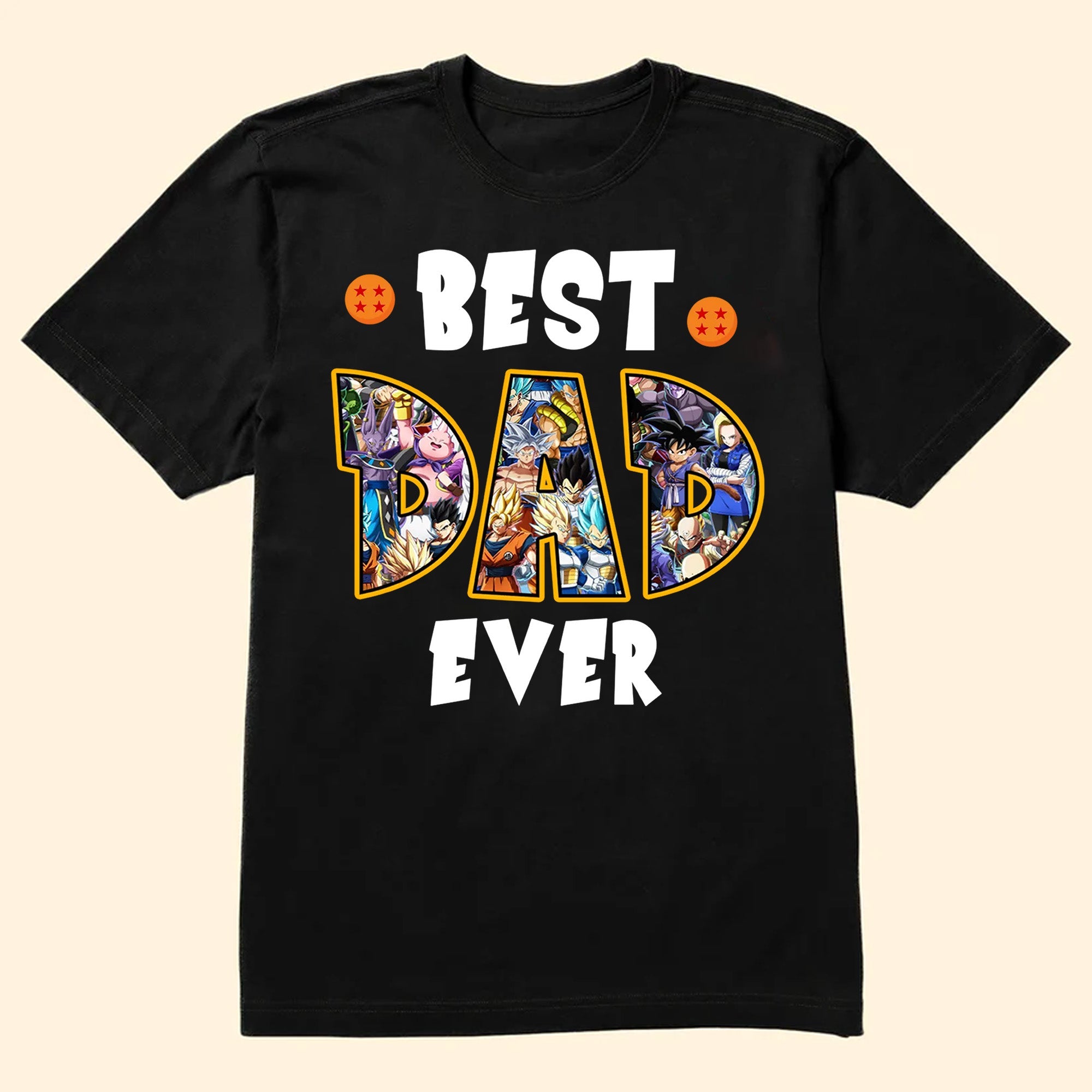 Personalized Saiyan Dad Shirt Custom Name Gift for Father's Day Cotton Apparel GradoCreations