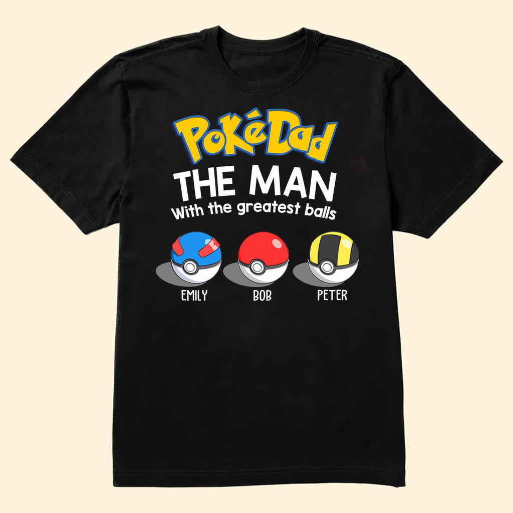 Personalized Pokémon Dad Shirt Gift for Father's Day | Custom Name Cotton Apparel GradoCreations