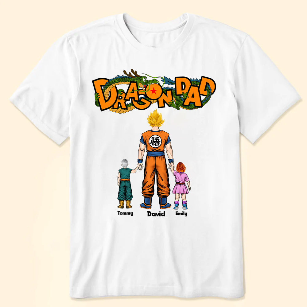 Funny Personalized Dragon Dad T-Shirt Gift for Father's Day Cotton Apparel GradoCreations