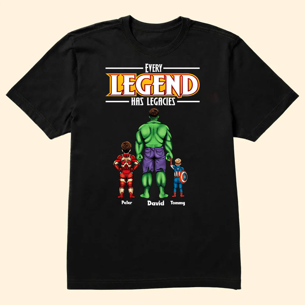 Personalized Legend Has Legacies T-Shirt Gift for Dad, Husband, Father's Day Cotton Apparel GradoCreations