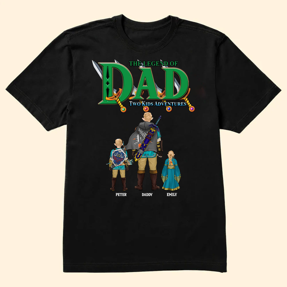 Personalized Legend of Zelda Dad T-Shirt Custom Adventure Gift for Father's Day Cotton Apparel GradoCreations