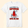 Personalized Superhero Dad T-Shirt Gift for Father’s Day Cotton Apparel GradoCreations