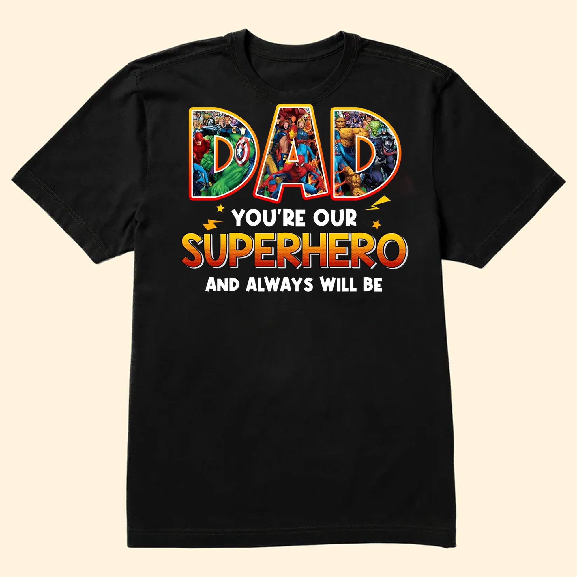 Personalized Superhero Shirt for Dad - Father's Day Gift Cotton Apparel GradoCreations