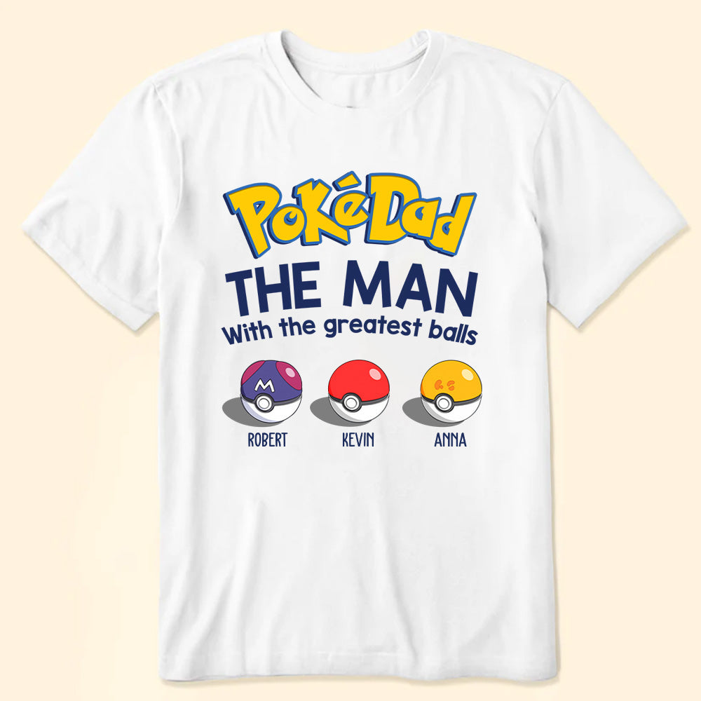 Personalized PokeDad T-Shirt Funny Gift for Dad Father's Day Cotton Apparel GradoCreations