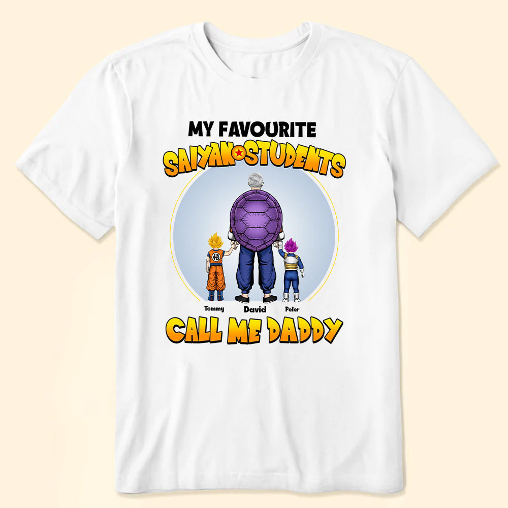 Personalized Saiyan Students Call Me Daddy T-Shirt Gift for Dad Cotton Apparel GradoCreations
