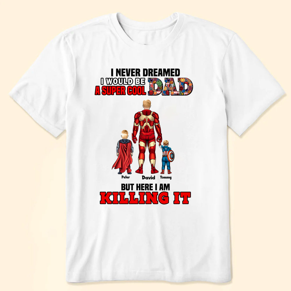 Personalized Super Cool Dad T-Shirt Custom Name Gift for Father's Day Cotton Apparel GradoCreations