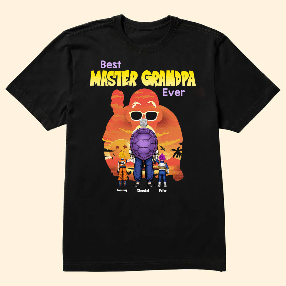 Personalized Best Master Grandpa Ever T-Shirt Gift for Dad Cotton Apparel GradoCreations