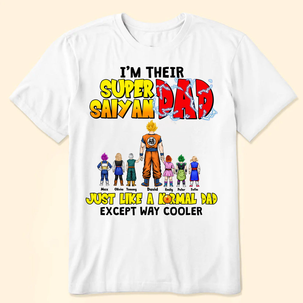Personalized Super Saiyan Dad T-Shirt Custom Name Gift for Father's Day Cotton Apparel GradoCreations