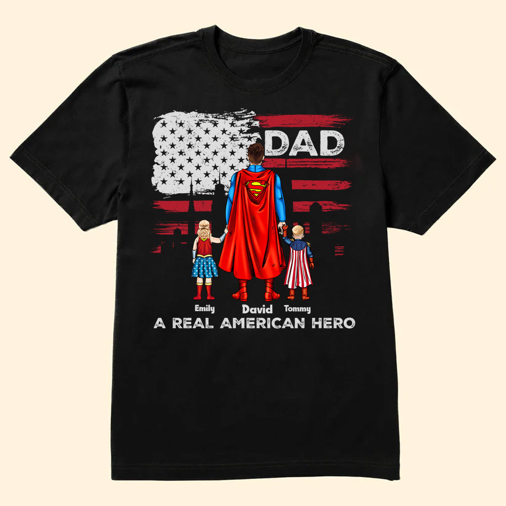 Personalized Super Dad T-Shirt Gift for Father's Day Cotton Apparel Cotton Apparel GradoCreations