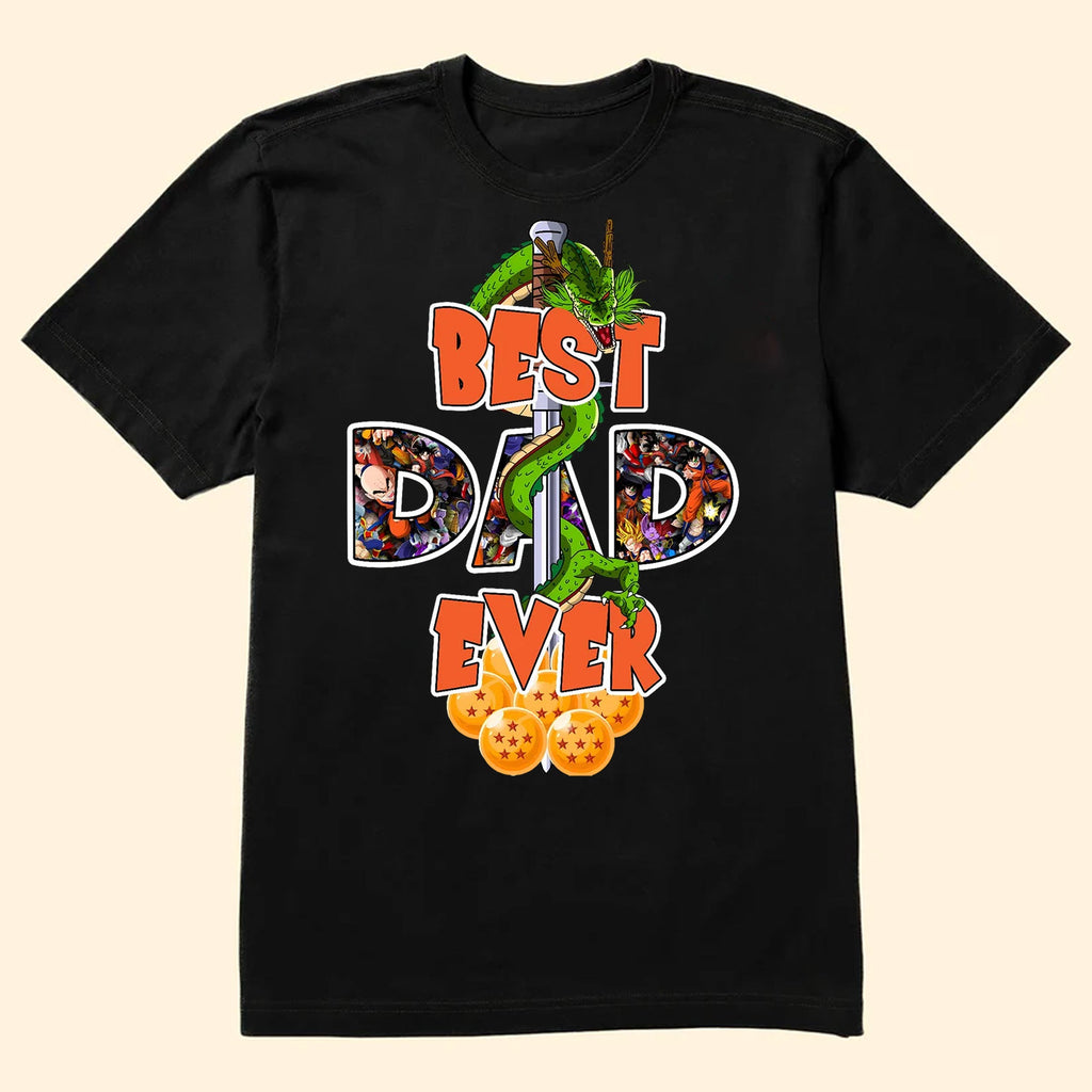 Personalized Super Saiyan Dad T-Shirt Custom Names Gift for Father's Day Cotton Apparel GradoCreations