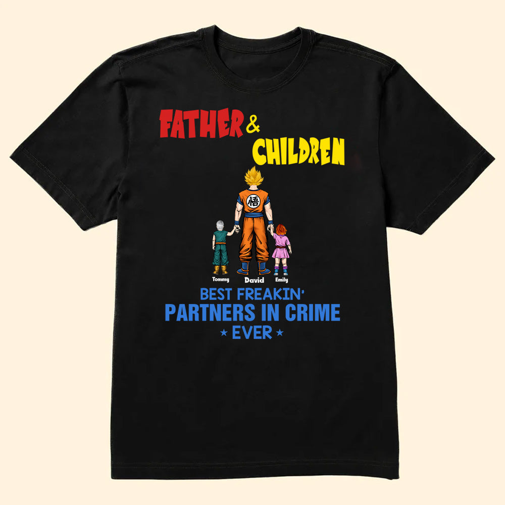 Personalized Father and Kids T-Shirt Best Partners in Crime Gift for Dad Cotton Apparel GradoCreations