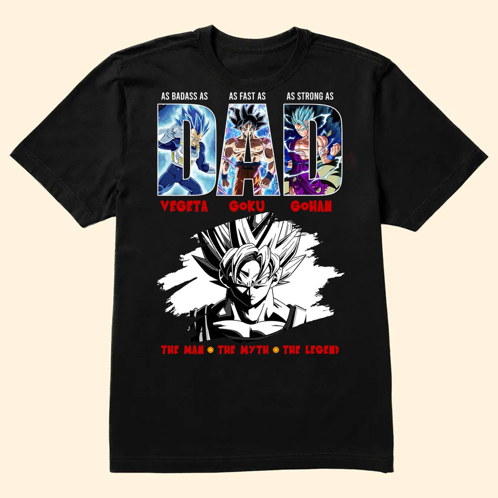 Personalized Goku Dad Shirt Custom Name Gift for Father's Day Cotton Apparel GradoCreations