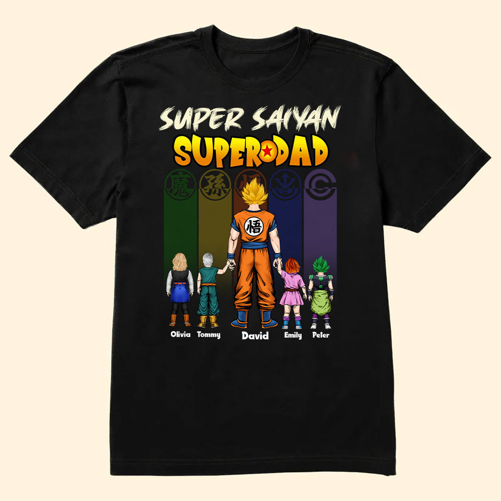Personalized Super Saiyan Dad T-Shirt Gift for Father's Day Cotton Apparel GradoCreations