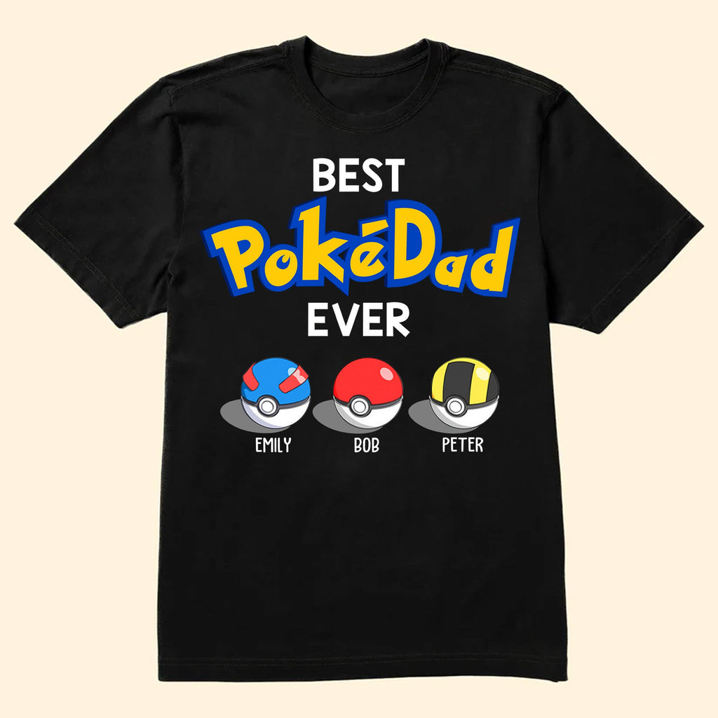 Personalized Funny Pokémon Dad Shirt Gift for Father's Day Cotton Apparel GradoCreations