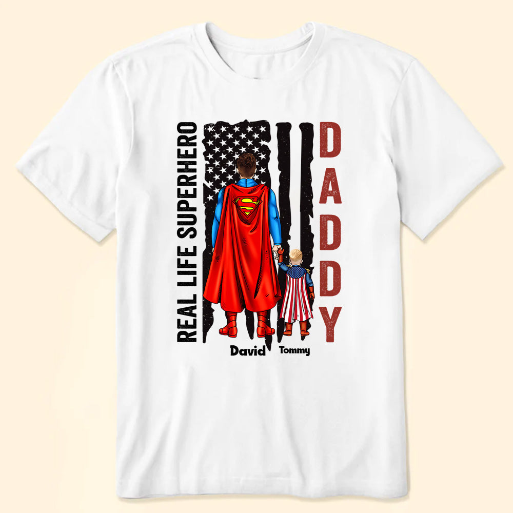 Personalized Real Life Superhero T-Shirt Gift for Dad Cotton Apparel GradoCreations