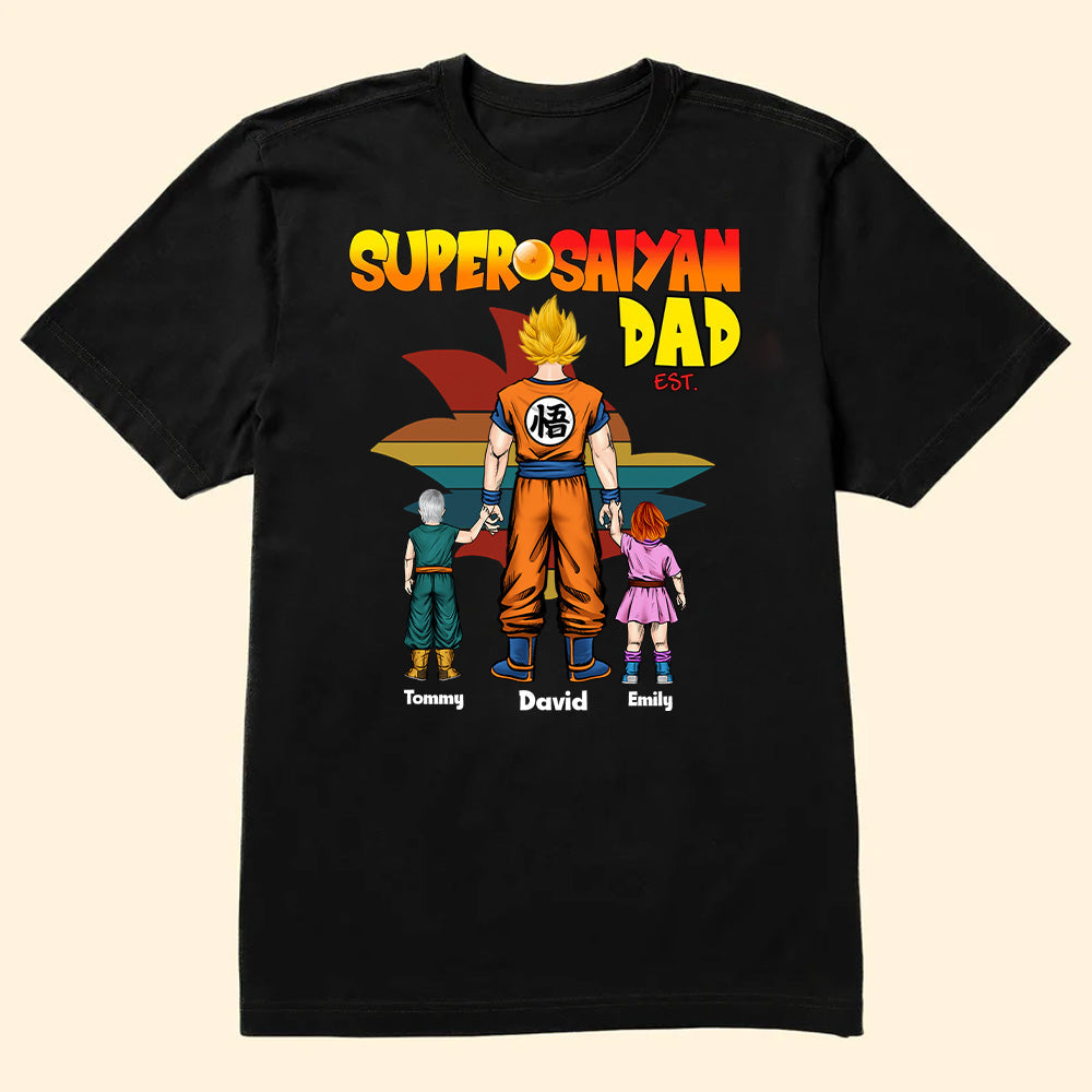 Personalized Superhero Dad T-Shirt Custom Name Gift for Father's Day Cotton Apparel GradoCreations