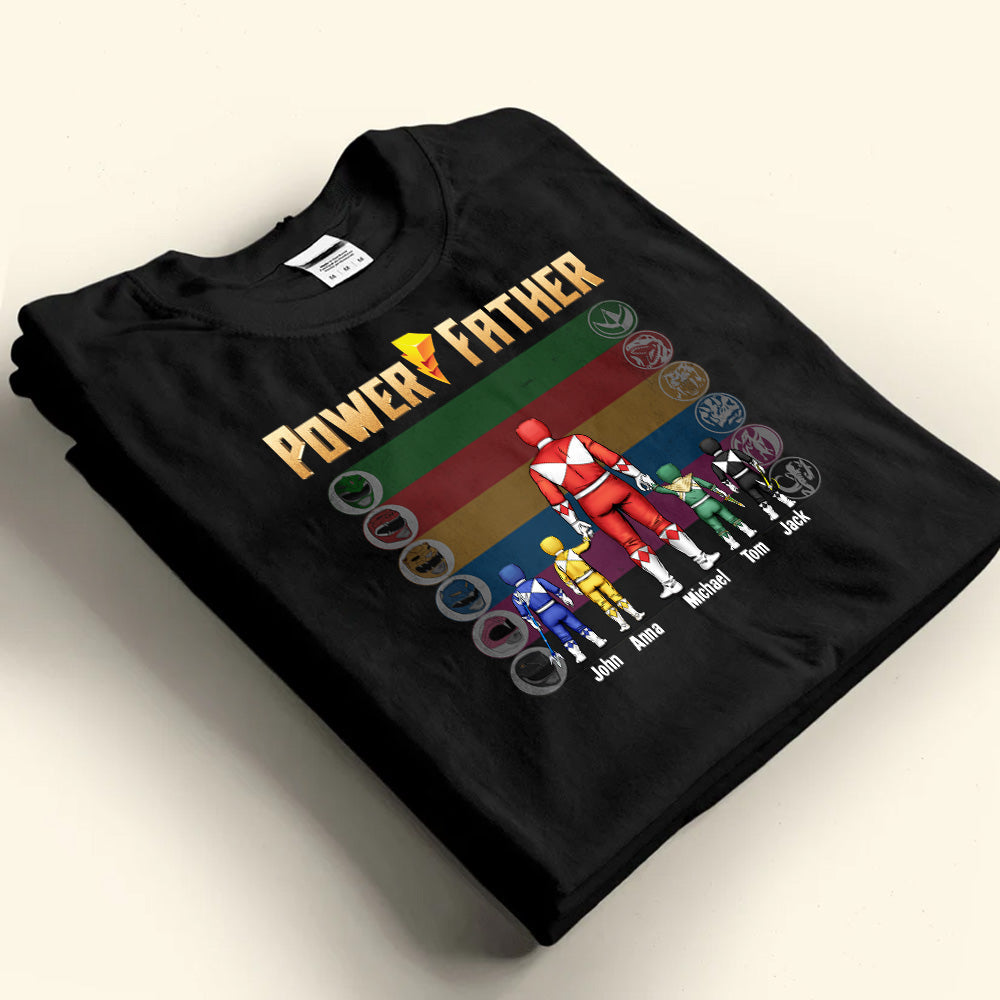 Personalized Power Rangers T-Shirt Gift for Dad Cotton Apparel
