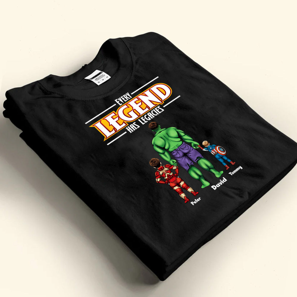 Personalized Legend Has Legacies T-Shirt Gift for Dad, Husband, Father's Day Cotton Apparel GradoCreations