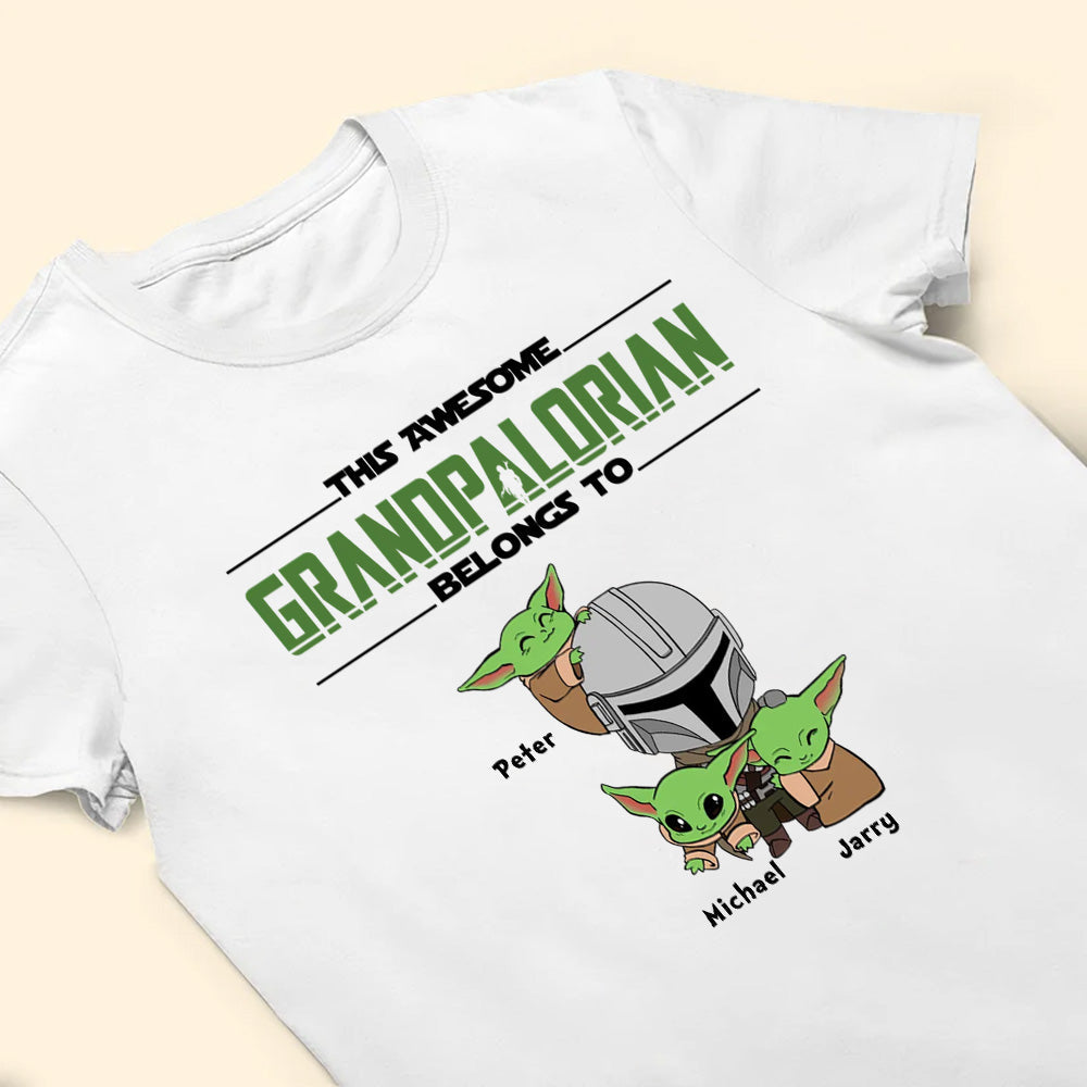 Personalized Baby Yoda Grandpalorian T-Shirt Gift for Dad Cotton Apparel GradoCreations