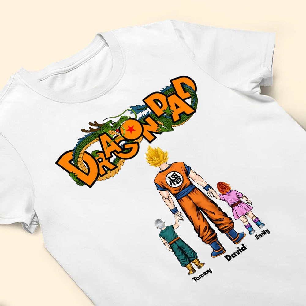 Funny Personalized Dragon Dad T-Shirt Gift for Father's Day Cotton Apparel GradoCreations