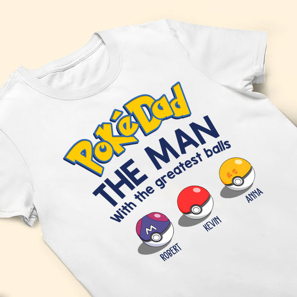 Personalized PokeDad T-Shirt Funny Gift for Dad Father's Day Cotton Apparel GradoCreations