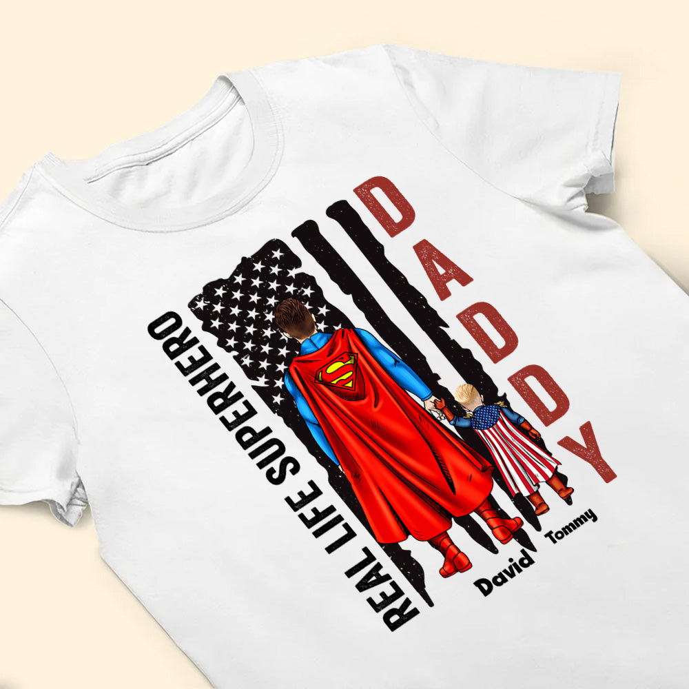 Personalized Real Life Superhero T-Shirt Gift for Dad Cotton Apparel GradoCreations