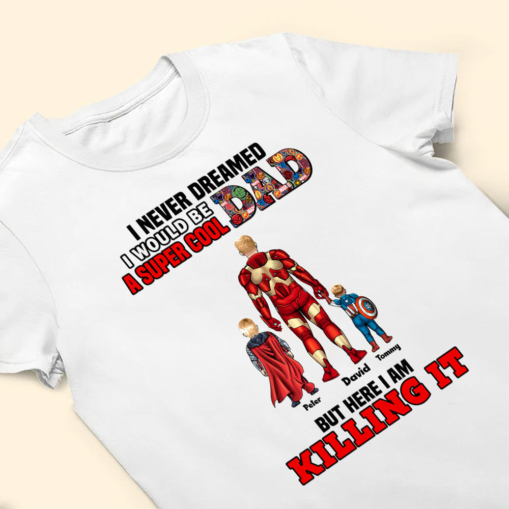 Personalized Super Cool Dad T-Shirt Custom Name Gift for Father's Day Cotton Apparel GradoCreations