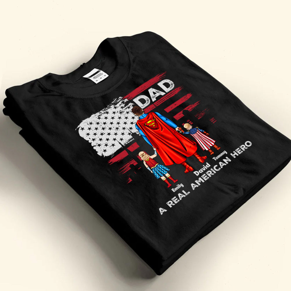 Personalized Super Dad T-Shirt Gift for Father's Day Cotton Apparel Cotton Apparel GradoCreations