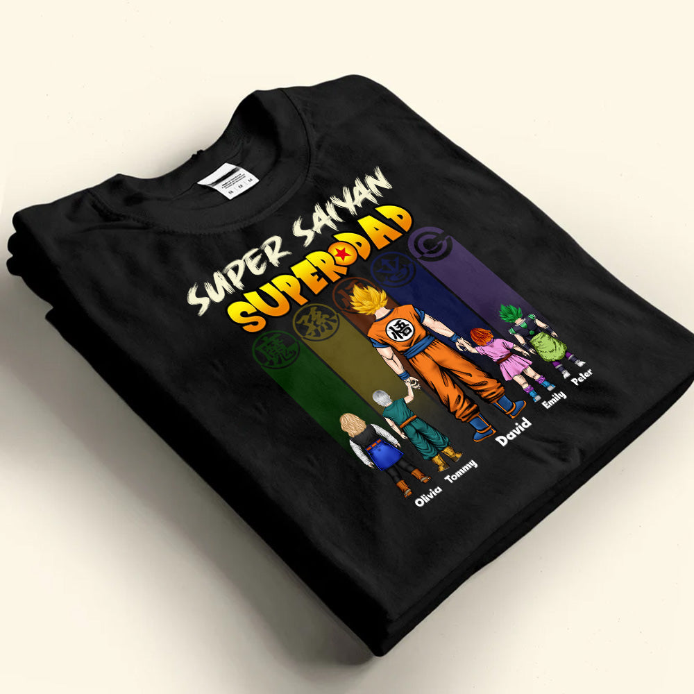 Personalized Super Saiyan Dad T-Shirt Gift for Father's Day Cotton Apparel GradoCreations