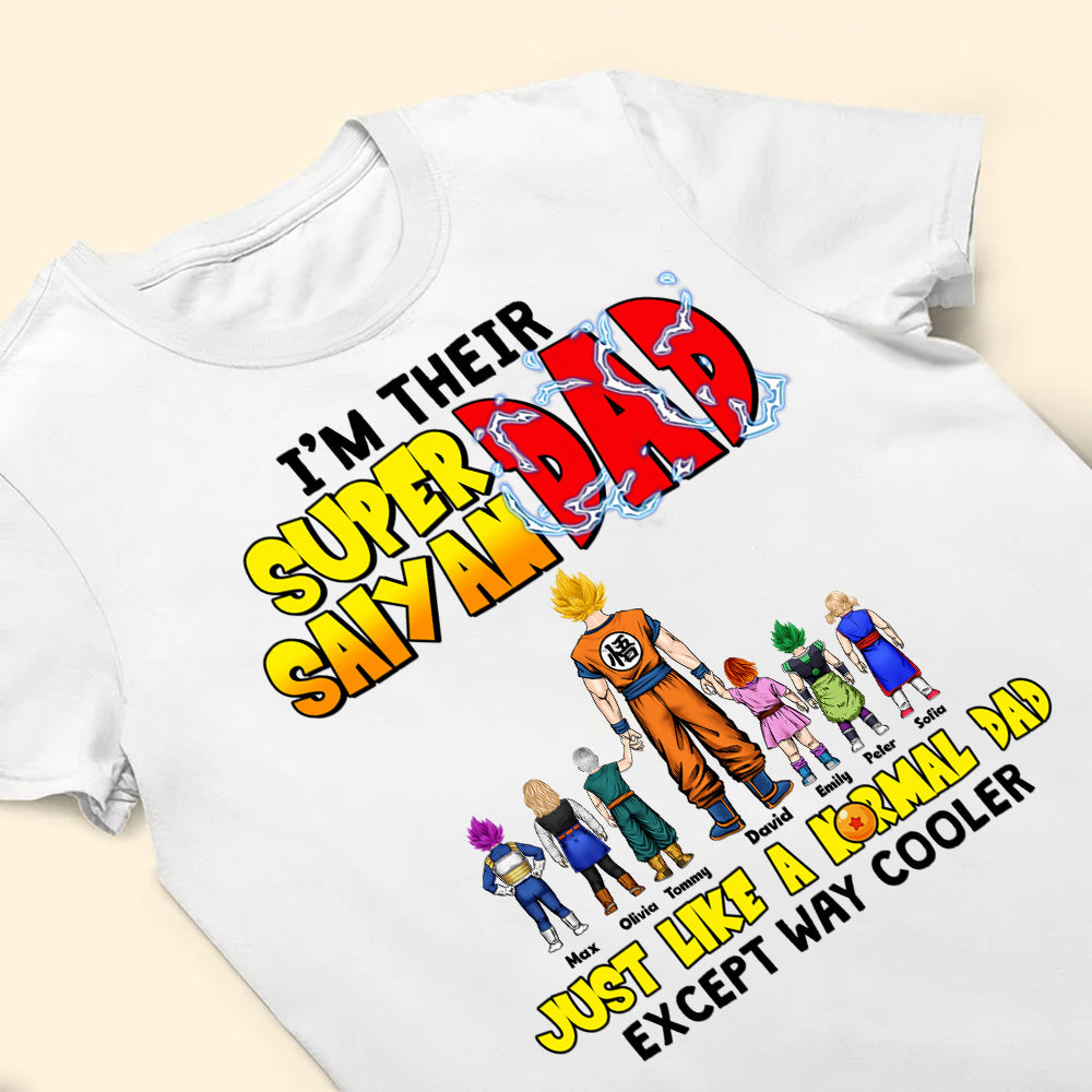 Personalized Super Saiyan Dad T-Shirt Custom Name Gift for Father's Day Cotton Apparel GradoCreations