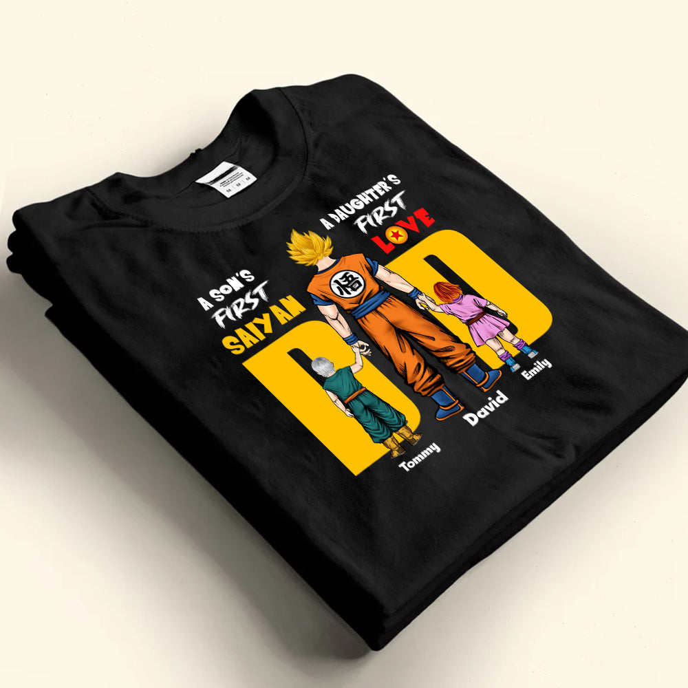 Personalized Cotton T-Shirt for Dad with Kids Names Gift Cotton Apparel GradoCreations