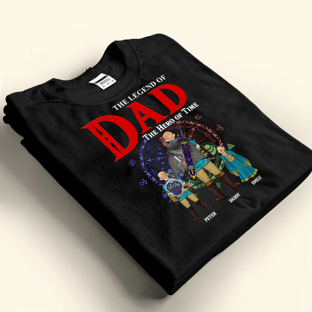 Personalized Legend of Dad Hero of Time T-Shirt Gift for Father's Day Cotton Apparel GradoCreations