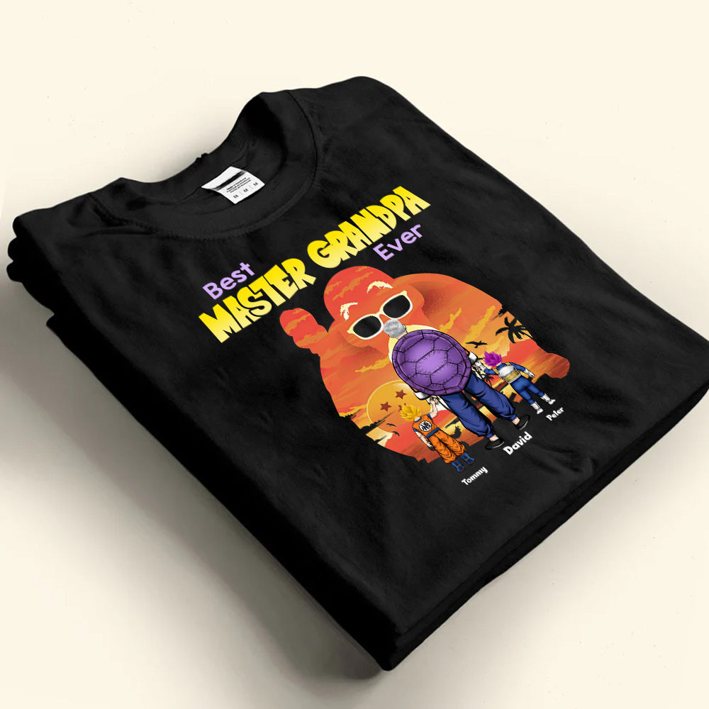 Personalized Best Master Grandpa Ever T-Shirt Gift for Dad Cotton Apparel GradoCreations