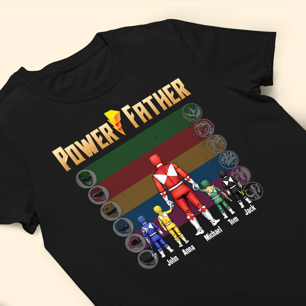 Personalized Power Rangers T-Shirt Gift for Dad Cotton Apparel