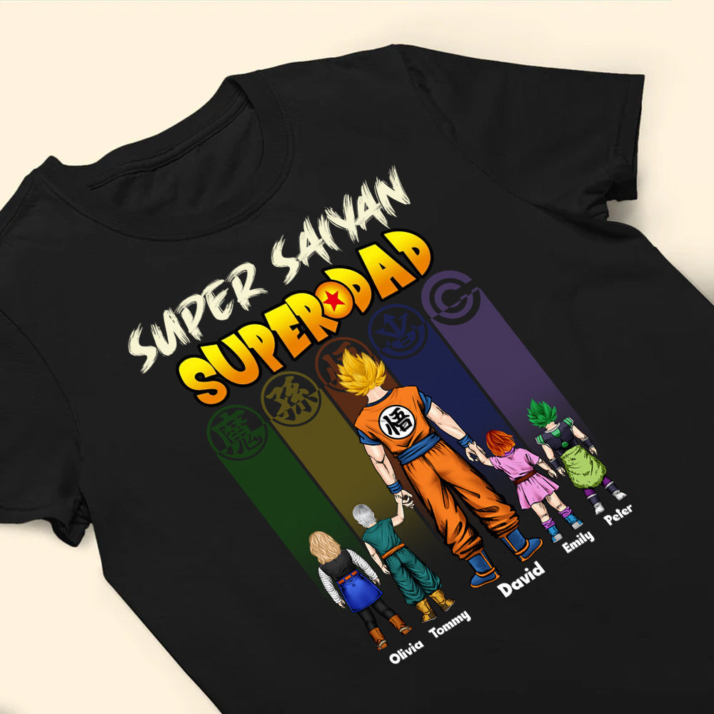 Personalized Super Saiyan Dad T-Shirt Gift for Father's Day Cotton Apparel GradoCreations