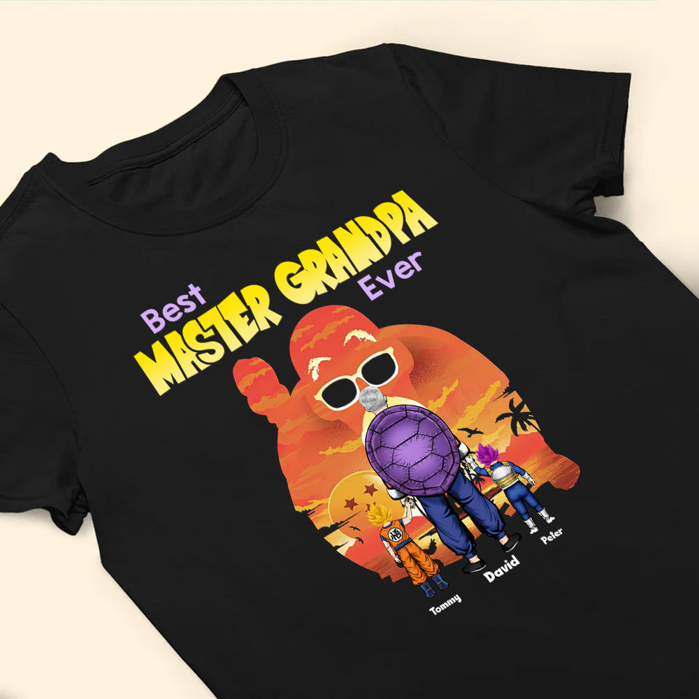 Personalized Best Master Grandpa Ever T-Shirt Gift for Dad Cotton Apparel GradoCreations