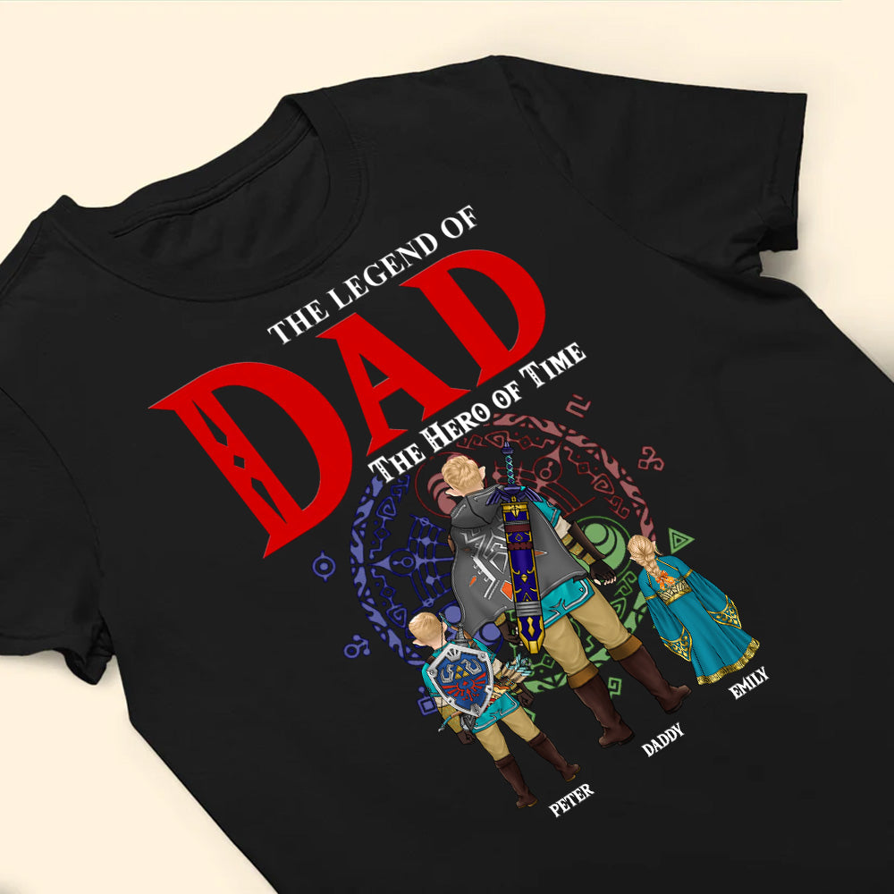 Personalized Legend of Dad Hero of Time T-Shirt Gift for Father's Day Cotton Apparel GradoCreations