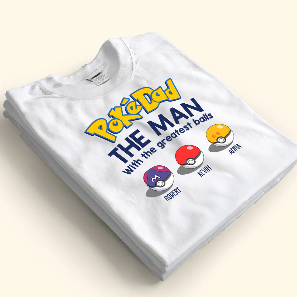 Personalized PokeDad T-Shirt Funny Gift for Dad Father's Day Cotton Apparel GradoCreations