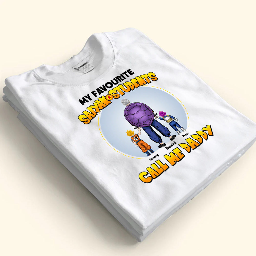 Personalized Saiyan Students Call Me Daddy T-Shirt Gift for Dad Cotton Apparel GradoCreations
