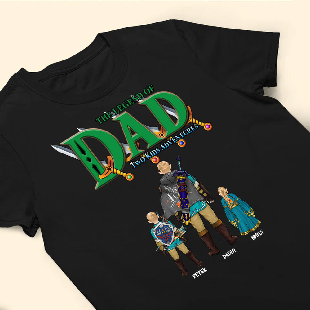 Personalized Legend of Zelda Dad T-Shirt Custom Adventure Gift for Father's Day Cotton Apparel GradoCreations