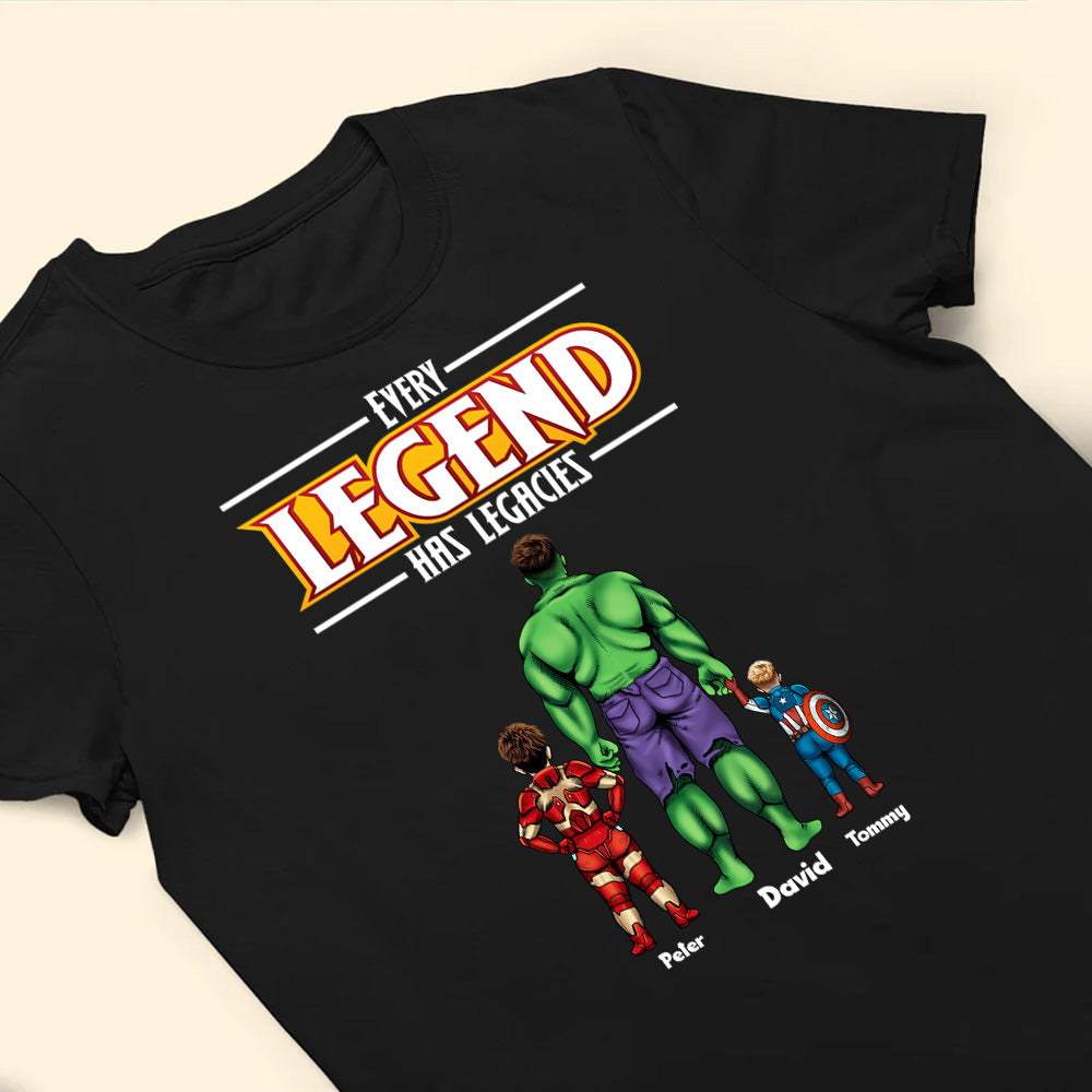 Personalized Legend Has Legacies T-Shirt Gift for Dad, Husband, Father's Day Cotton Apparel GradoCreations