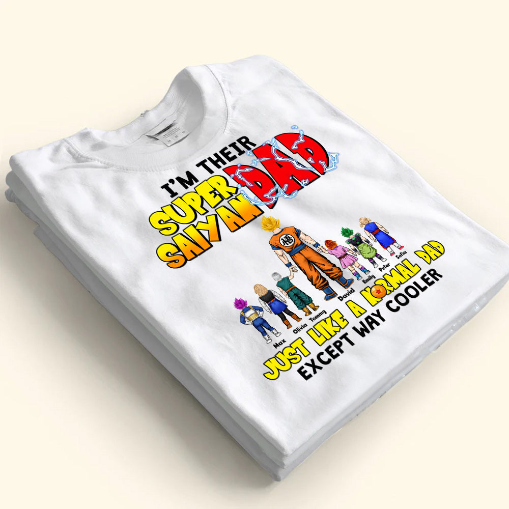 Personalized Super Saiyan Dad T-Shirt Custom Name Gift for Father's Day Cotton Apparel GradoCreations