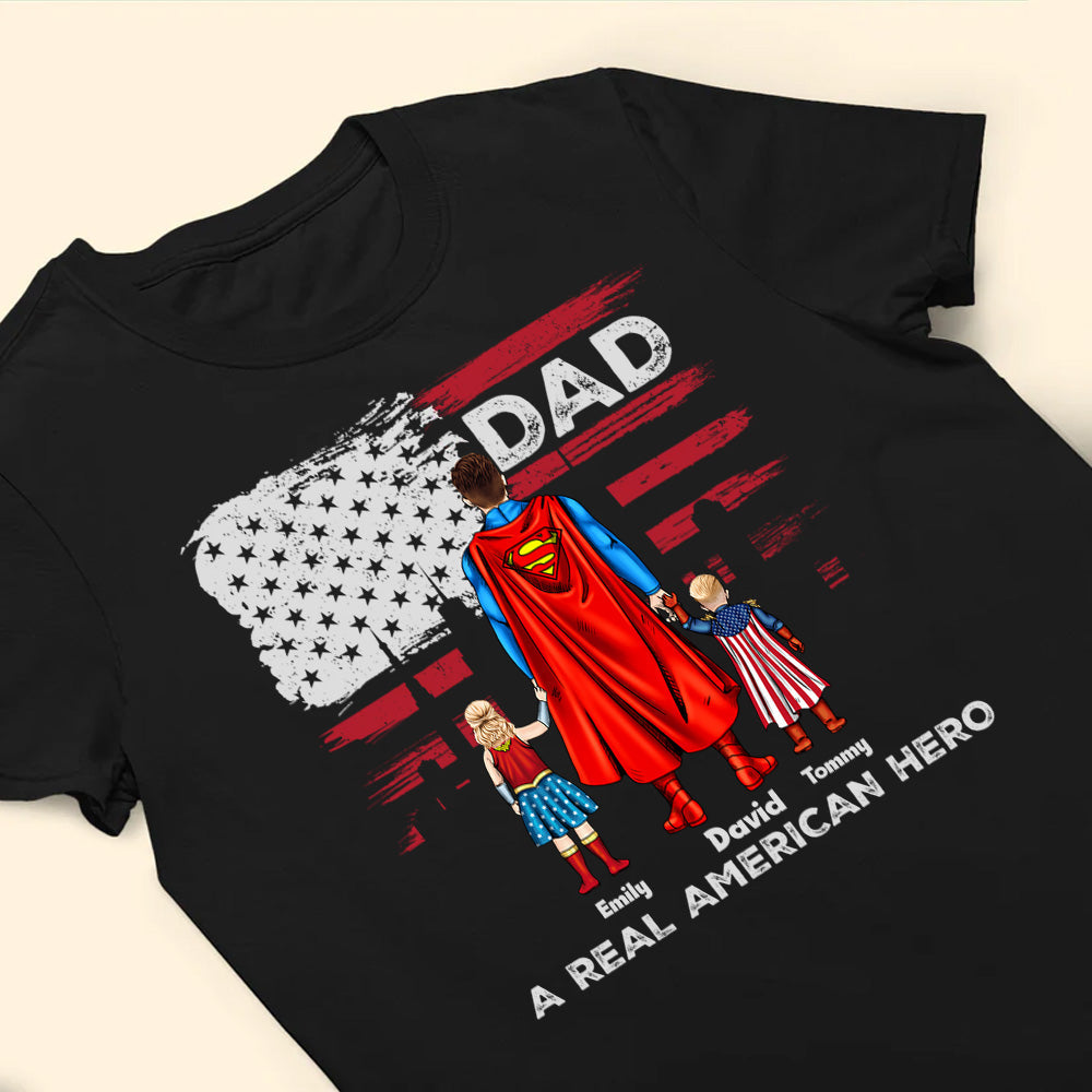 Personalized Super Dad T-Shirt Gift for Father's Day Cotton Apparel Cotton Apparel GradoCreations