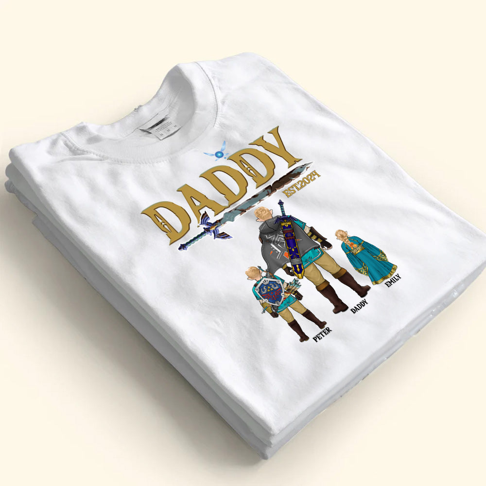 Personalized Zelda Daddy T-Shirt Custom Family Gift for Dad Cotton Apparel GradoCreations