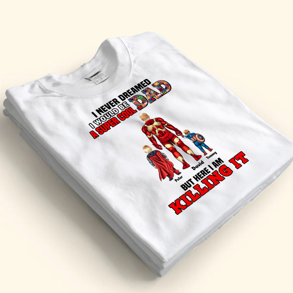 Personalized Super Cool Dad T-Shirt Custom Name Gift for Father's Day Cotton Apparel GradoCreations