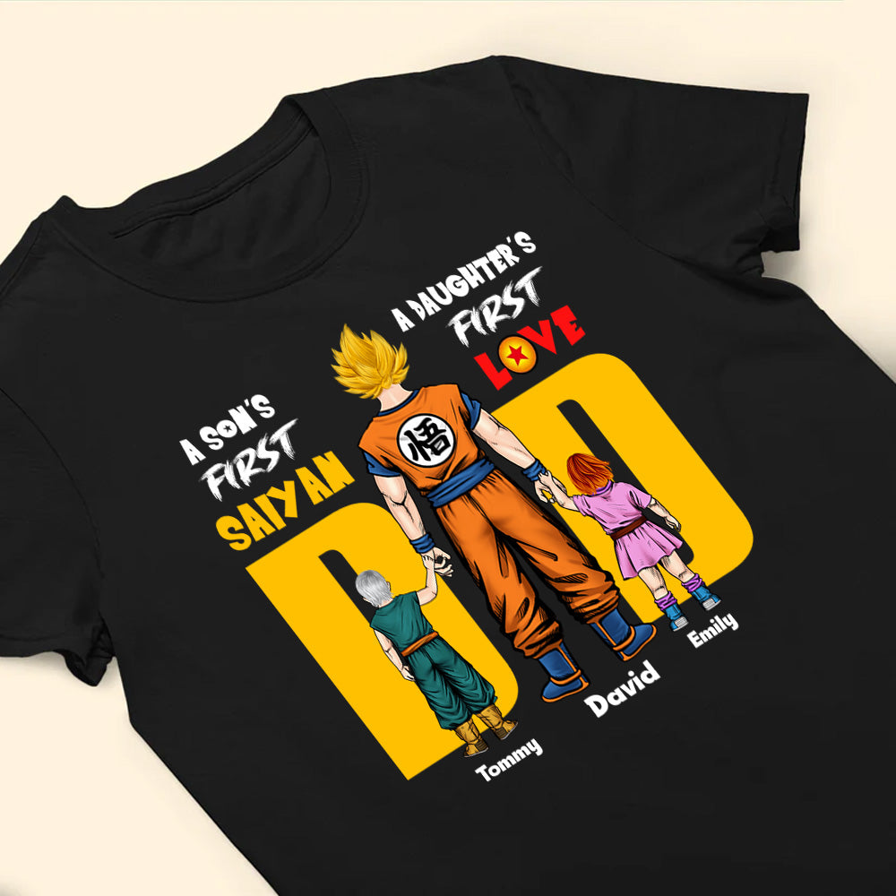 Personalized Cotton T-Shirt for Dad with Kids Names Gift Cotton Apparel GradoCreations