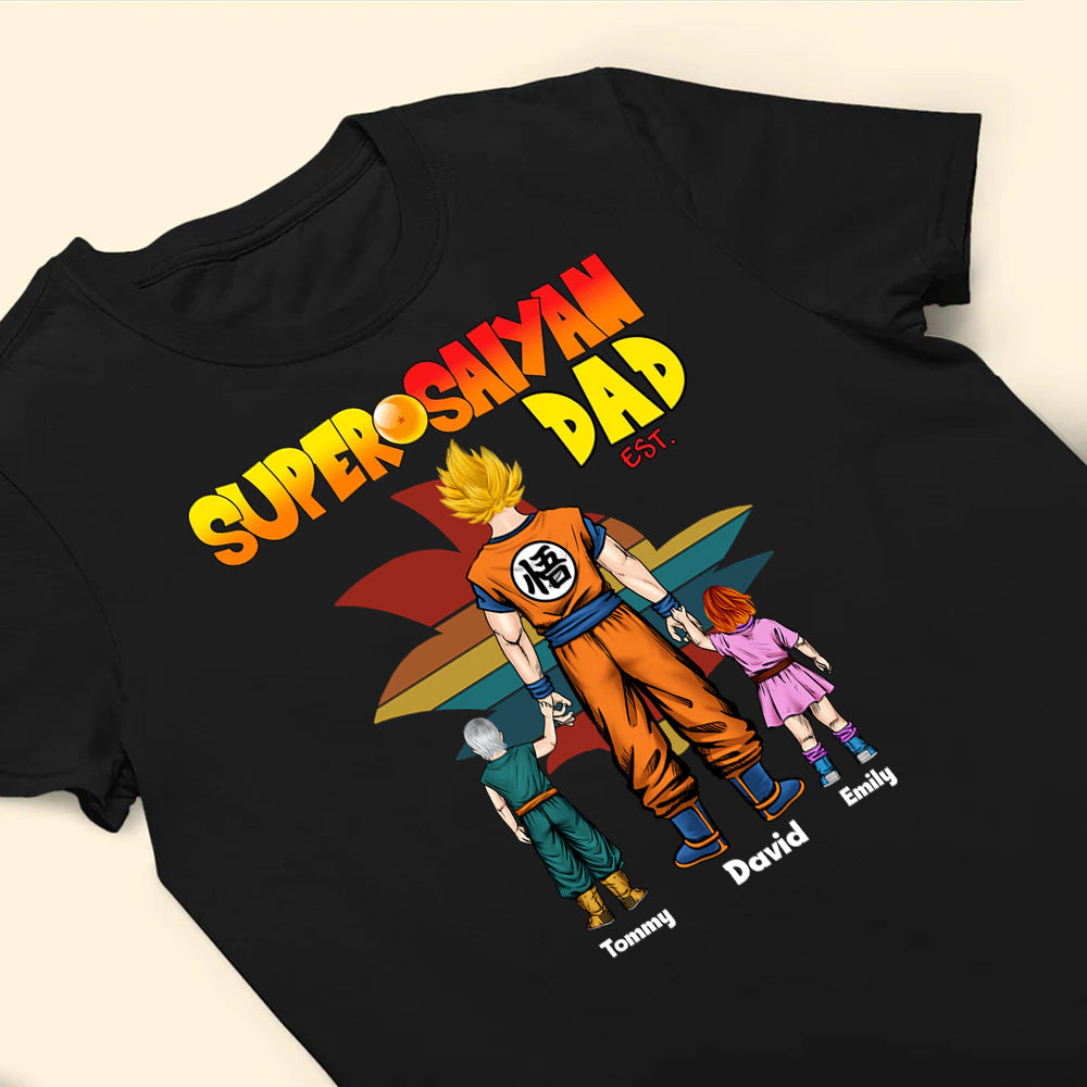 Personalized Superhero Dad T-Shirt Custom Name Gift for Father's Day Cotton Apparel GradoCreations